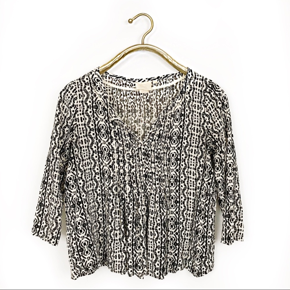 Anthropologie Vanessa Virginia print pleated top - Picture 2 of 7